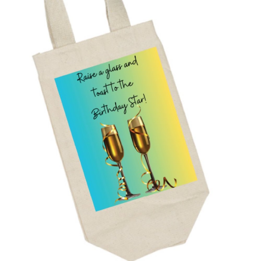 Raise A Glass - Reusable Cloth Wine Bag
